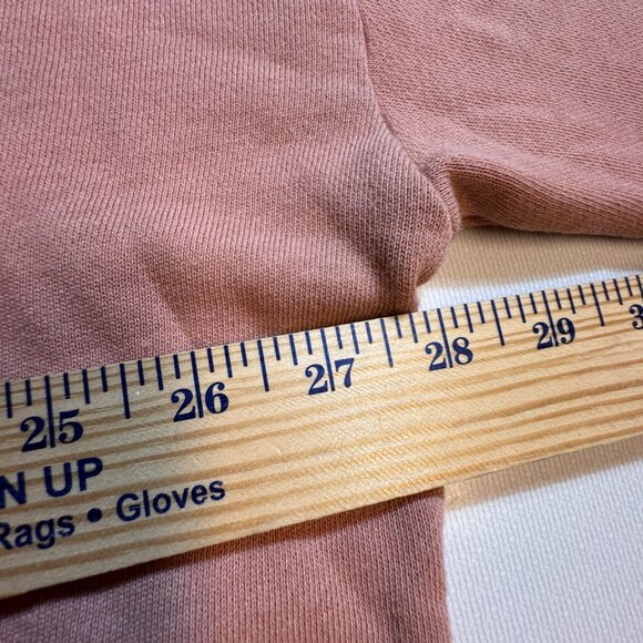 American Eagle Henley Sweatshirt LG Dusty Pink Drawstring Waist Cozy Soft Girl - Picture 5 of 8